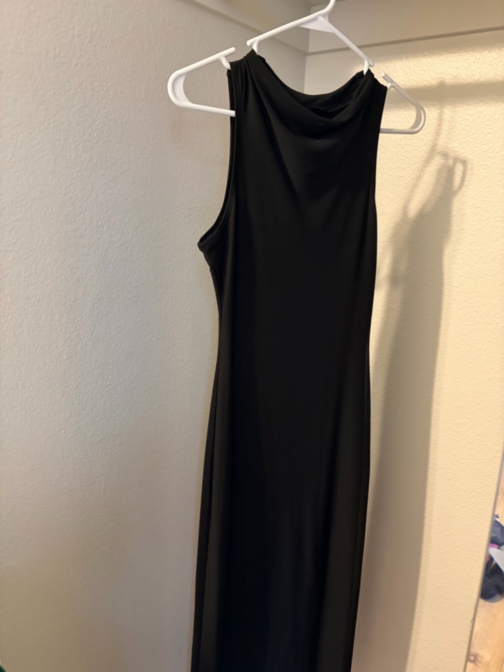 See You Monday Black Sleeveless Cowl Neck Midi Dress